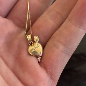 Supreme SS17 14K Gold Heart & Arrow Pendant Necklace — Authentic